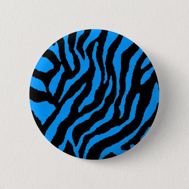 COREY TIGER 80er RETRO BLUE TIGER STRIPES Button (Vorderseite)