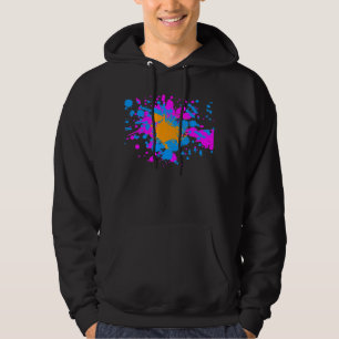 Corey Tiger 80er Retro-Farbspritzer (Multifarbig) Hoodie