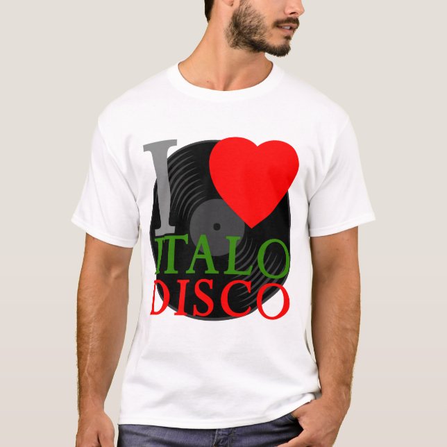 Corey Tiger 80er Retro I Liebe Italo Disco T-Shirt (Vorderseite)