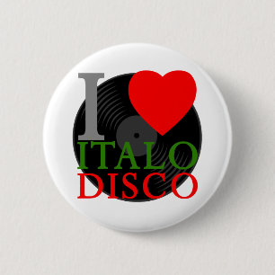 Corey Tiger 80er Retro Ich liebe Italo Disco Pin Button