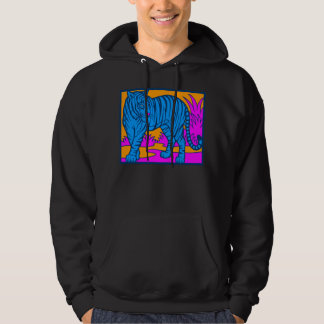 COREY TIGER "80er RETRO JUNGLE TIGER SCAPE BUE Hoodie