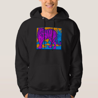 COREY TIGER "80er RETRO JUNGLE TIGER SCAPE PINK Hoodie