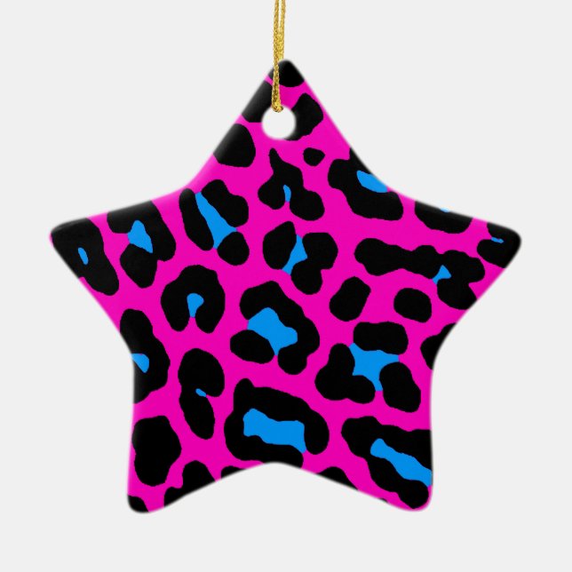 Corey Tiger 80er Retro Leopard Print Star Ornament (Vorne)