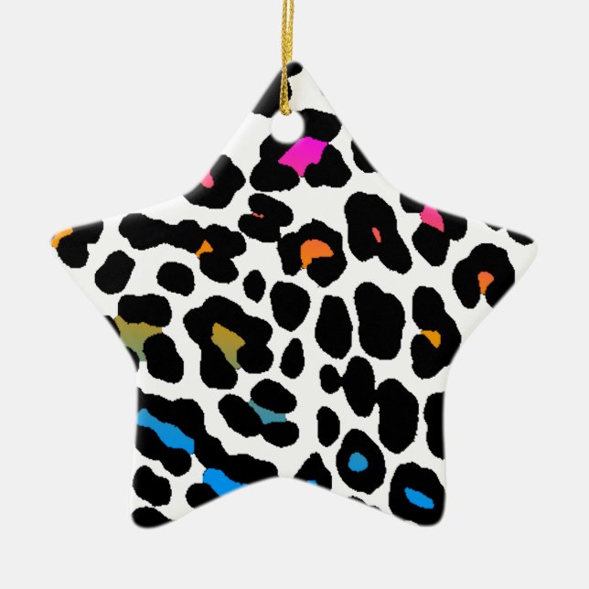 Corey Tiger 80er Retro Leopard Print Star Ornament (Vorne)