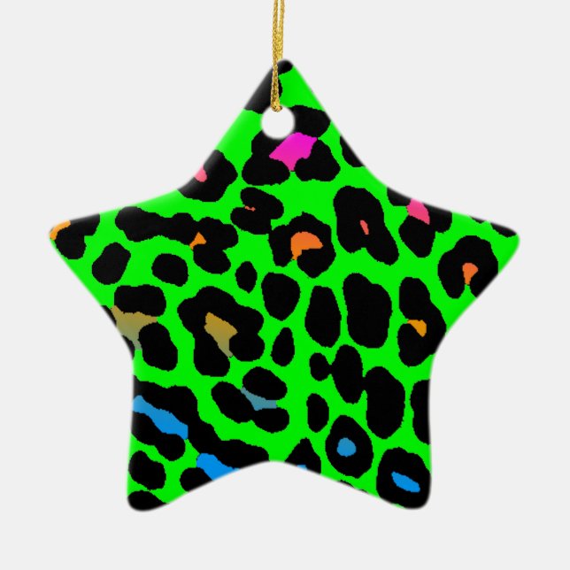 Corey Tiger 80er Retro Leopard Print Star Ornament (Vorne)