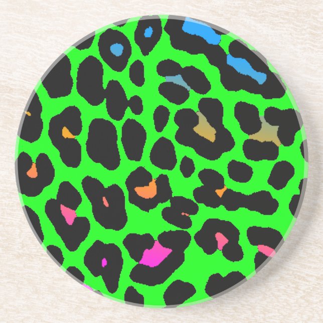 Corey Tiger 80er Retro Leopard Spots Muster Getränkeuntersetzer (Vorne)
