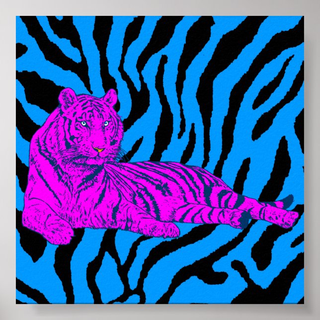 Corey Tiger 80er Retro Lounge Tiger Poster (Vorne)
