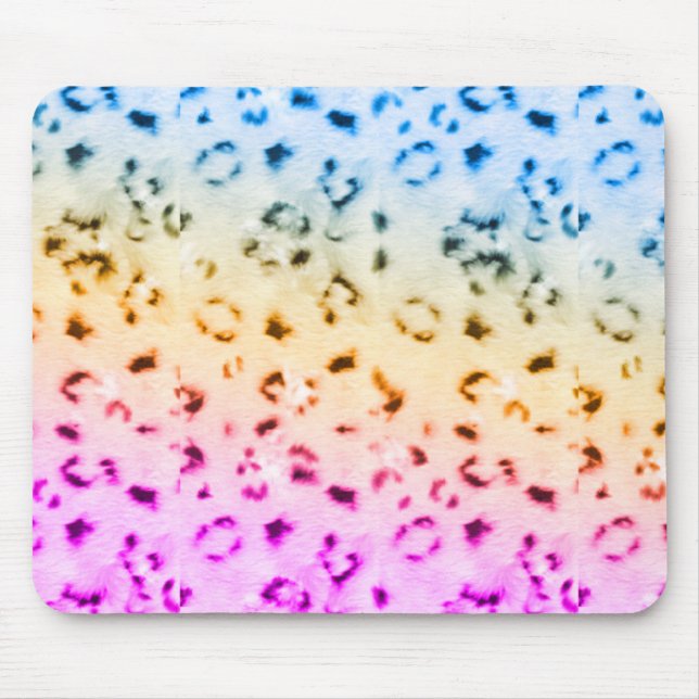 Corey Tiger 80er Retro Neon Snow Leopard Mousepad (Vorne)