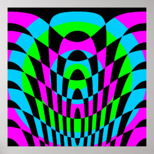 Corey Tiger 80er Retro Op-Art Poster