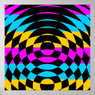 Corey Tiger 80er Retro Op-Art Poster