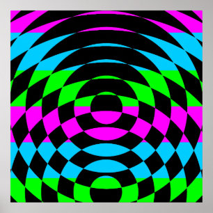 Corey Tiger 80er Retro Op-Art Poster