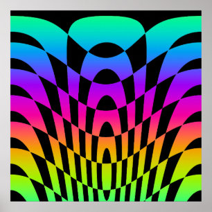Corey Tiger 80er Retro Op Art Poster