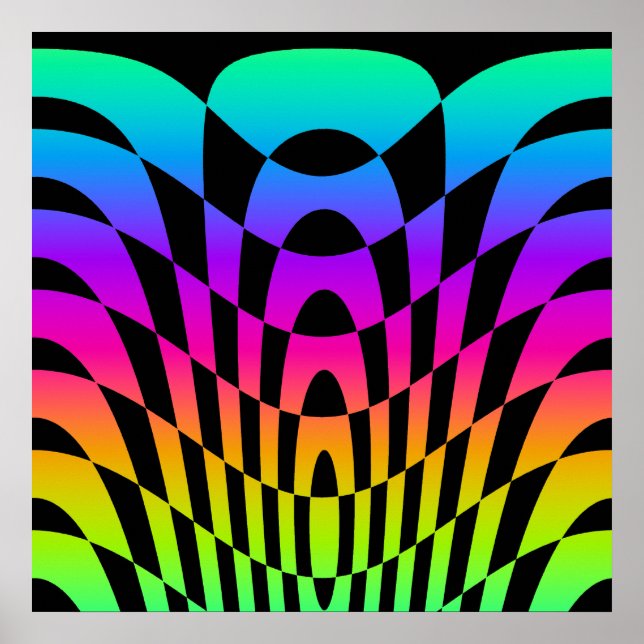 Corey Tiger 80er Retro Op Art Poster (Vorne)