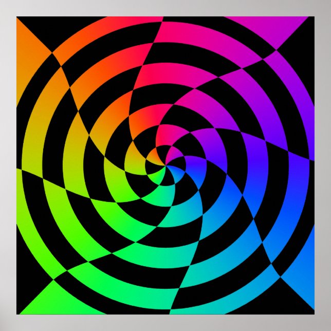 Corey Tiger 80er Retro Op Art Poster (Vorne)