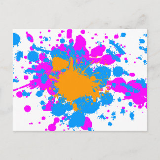 Corey Tiger 80er Retro Paint Spritzer (Multicolor) Postkarte