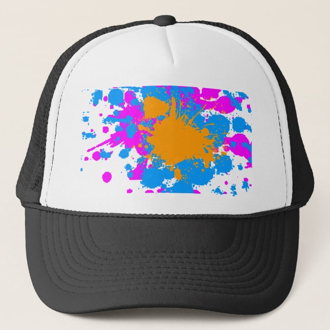 Corey Tiger 80er Retro Paint Spritzer (Multicolor) Truckerkappe (Vorderseite)