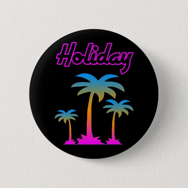 COREY TIGER 80er RETRO PALM TREBES HOLIDAY ISLAND Button (Vorderseite)