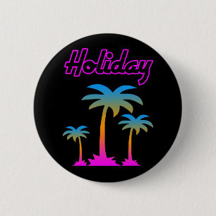 COREY TIGER-80er RETRO PALME-FEIERTAGS-INSEL Button