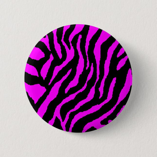 COREY TIGER 80er RETRO PINK TIGER STRIPES Button (Vorderseite)