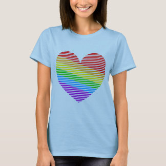 Corey Tiger 80er Retro Rainbow Strip T - Shirt