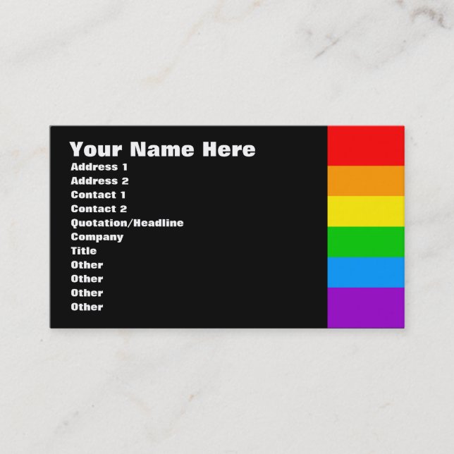 Corey Tiger 80er Retro Rainbow Visitenkarte (Vorderseite)