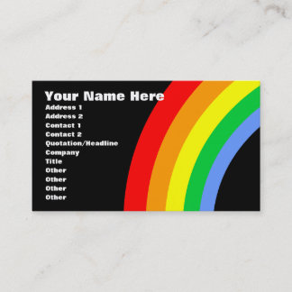 Corey Tiger 80er Retro Rainbow Visitenkarte