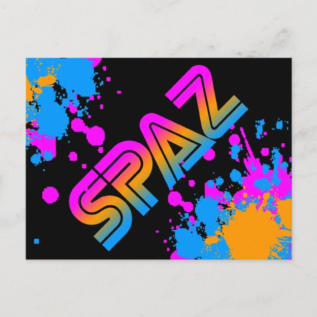 Corey Tiger 80er Retro SPAZ Postcard Postkarte (Vorderseite)