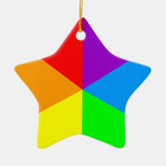 Corey Tiger 80er Retro Star Rainbow Wedges Keramikornament