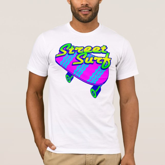 Corey Tiger 80er Retro Street Surf Skateboard T-Shirt (Vorderseite)