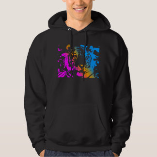 COREY TIGER '80er RETRO TIGER GESICHT NEUE WAVE FA Hoodie
