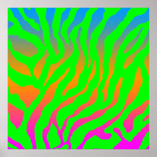 Corey Tiger 80er Retro Tiger Muster Poster