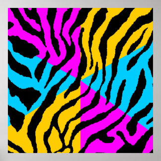 Corey Tiger 80er Retro Tiger Muster Poster