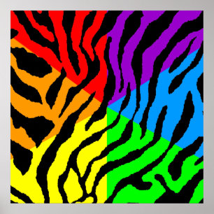 Corey Tiger 80er Retro Tiger Muster Poster