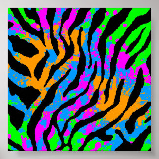 Corey Tiger 80er Retro Tiger Muster Poster