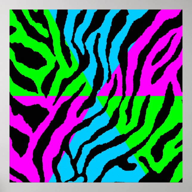 Corey Tiger 80er Retro Tiger Muster Poster (Vorne)