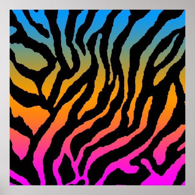 Corey Tiger 80er Retro Tiger Muster Poster (Vorne)