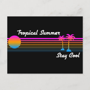COREY TIGER "80er RETRO TROPICAL SOMMER BLEIBE COO Postkarte
