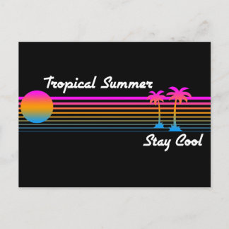COREY TIGER "80er RETRO TROPICAL SOMMER BLEIBE COO Postkarte