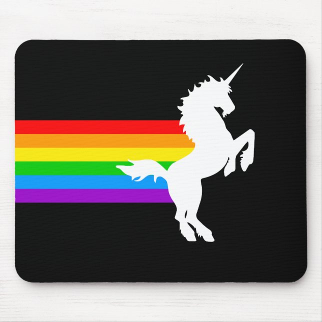 Corey Tiger 80er Retro Unicorn Rainbow Mousepad (Vorne)