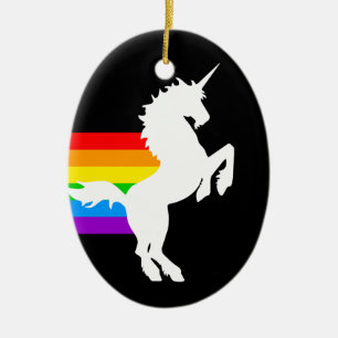 Corey Tiger-80er Retro Unicorn-Regenbogen Keramik Ornament