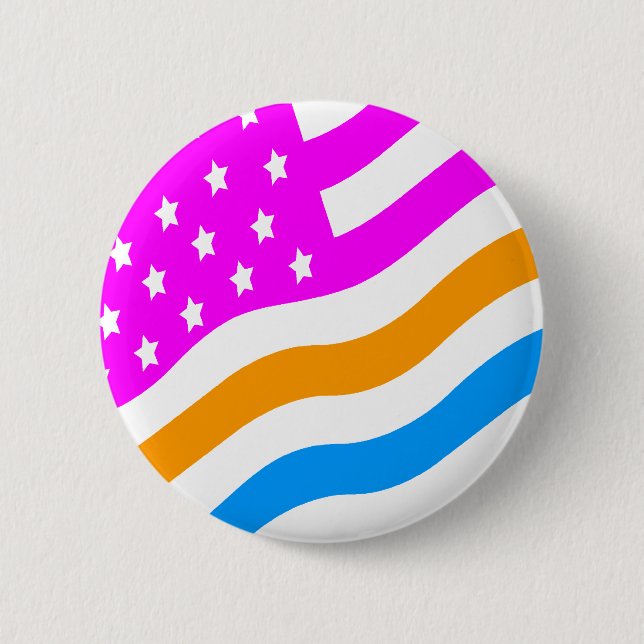 COREY TIGER 80er RETRO USA FLAG MULTICOLOR WHITE Button (Vorderseite)