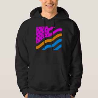 COREY TIGER "80er RETRO USA FLAG NEON Hoodie