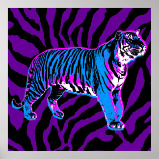 Corey Tiger 80er Retro Vintag Tiger Streifen Poster