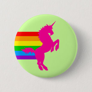 Corey Tiger 80er Retro Vintage Regenbogen Einhorn Button