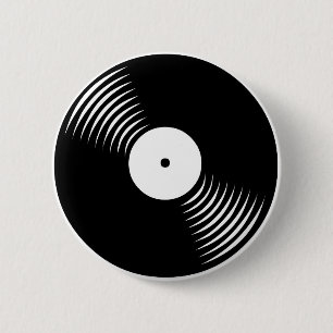 Corey Tiger 80er Retro Vintage Vinyl Schallplatten Button