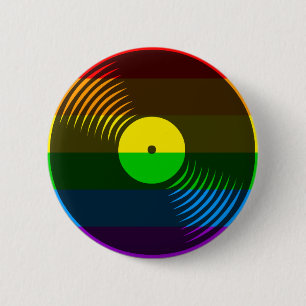 Corey Tiger 80er Retro Vintages Vinyl Record Butto Button