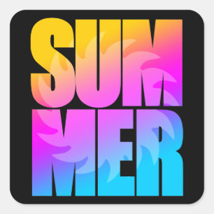 Corey Tiger 80er Sommer Sonne Quadratischer Aufkleber