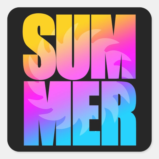 Corey Tiger 80er Summer Sun Quadratischer Aufkleber (Vorderseite)