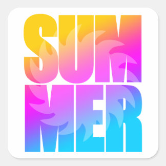 Corey Tiger 80er Summer Sun Quadratischer Aufkleber