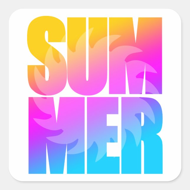 Corey Tiger 80er Summer Sun Quadratischer Aufkleber (Vorderseite)